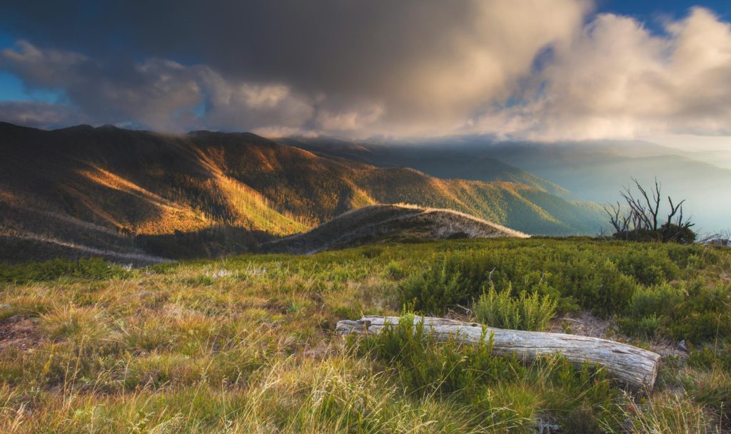 mount feathertop cloudy sunset